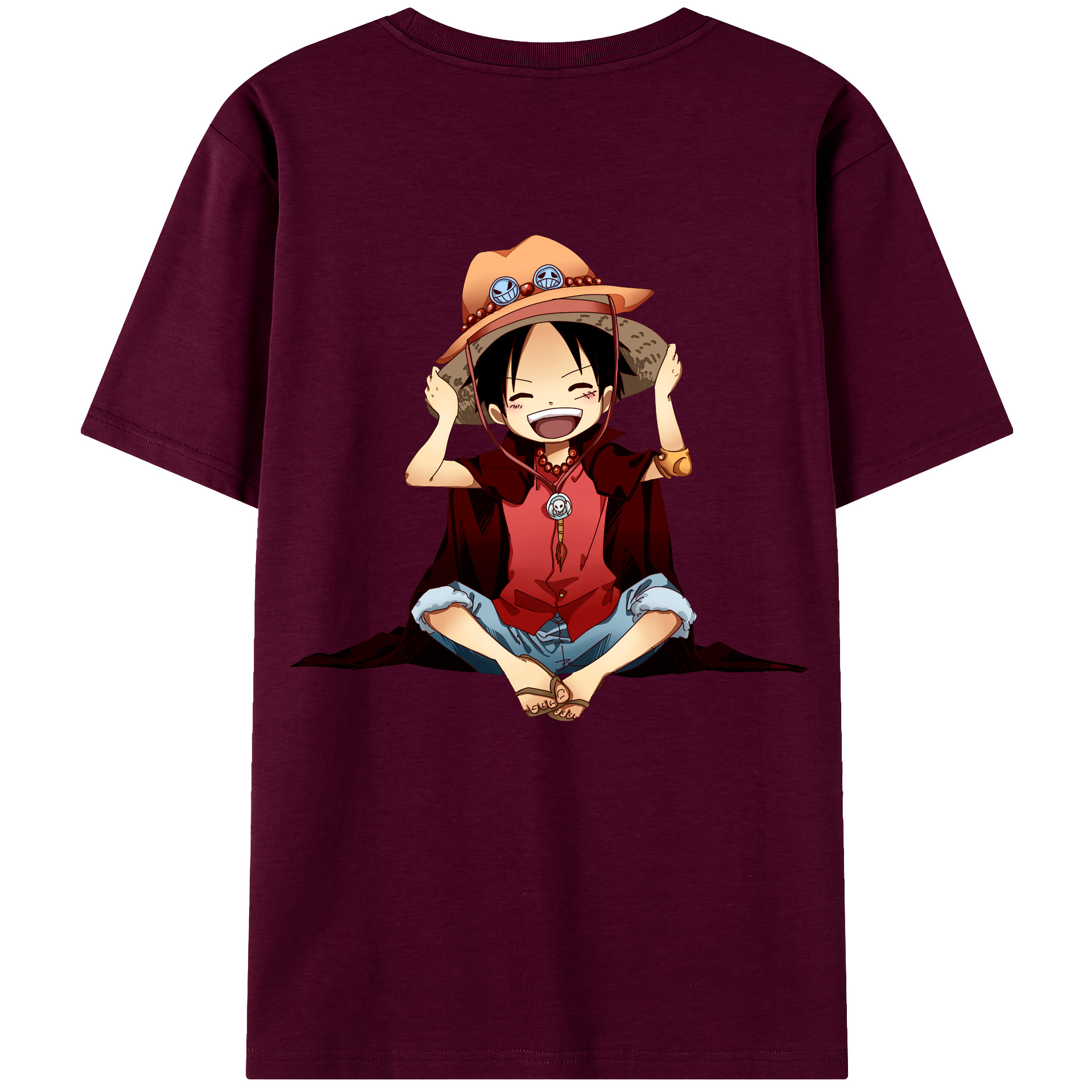 ワンピース モンキー・D・ルフィ ONE PIECE Monkey D. Luffy レディース半袖Tシャツ(バックプリント)